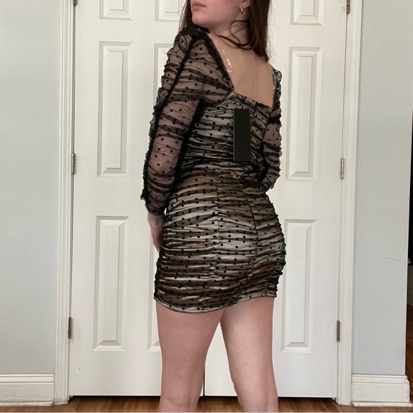 DO+BE | Ruched Polka Dot Dress - Picture 5 of 7